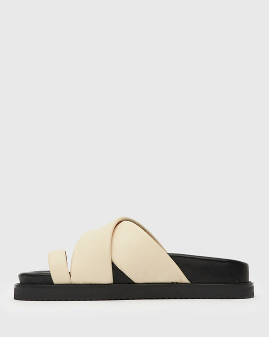 BERMUDA Leather Crossover Slide Sandals