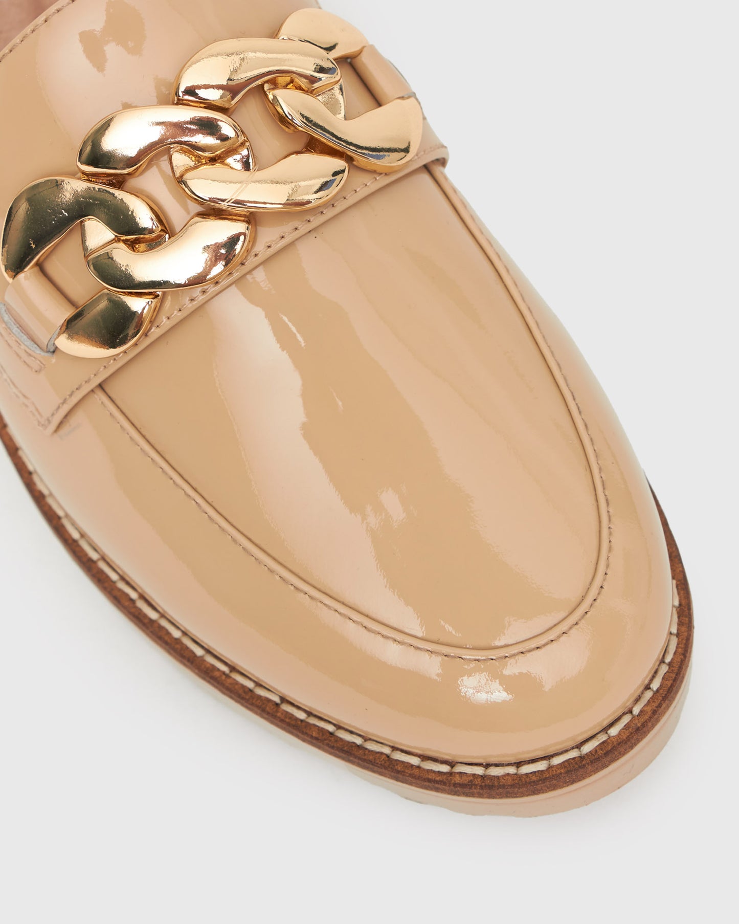DARBY Chain-Trim Leather Loafers