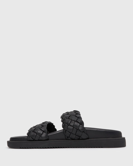 ATHENA Woven Leather Footbed Slides