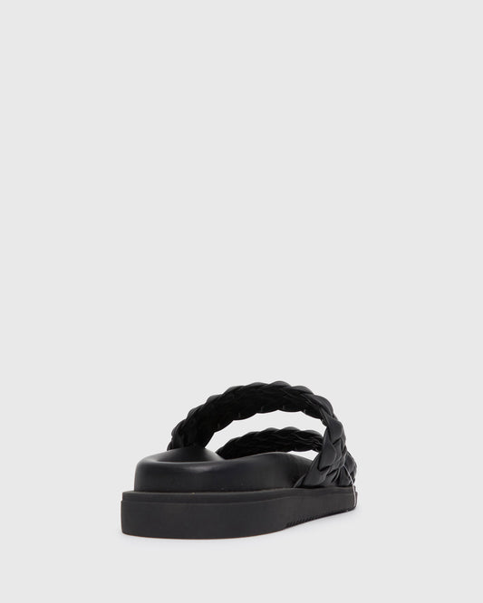 ATHENA Woven Leather Footbed Slides