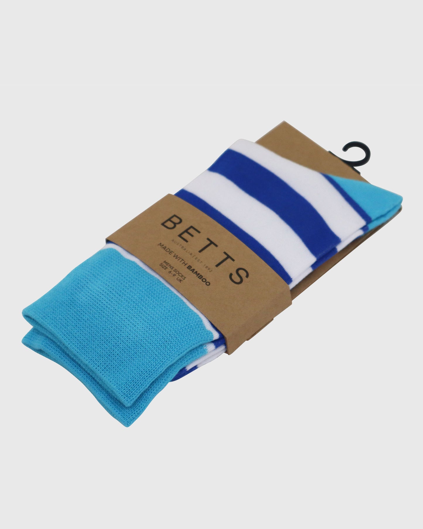 MENS BLUE/WHITE BAMBOO SOCKS S/M