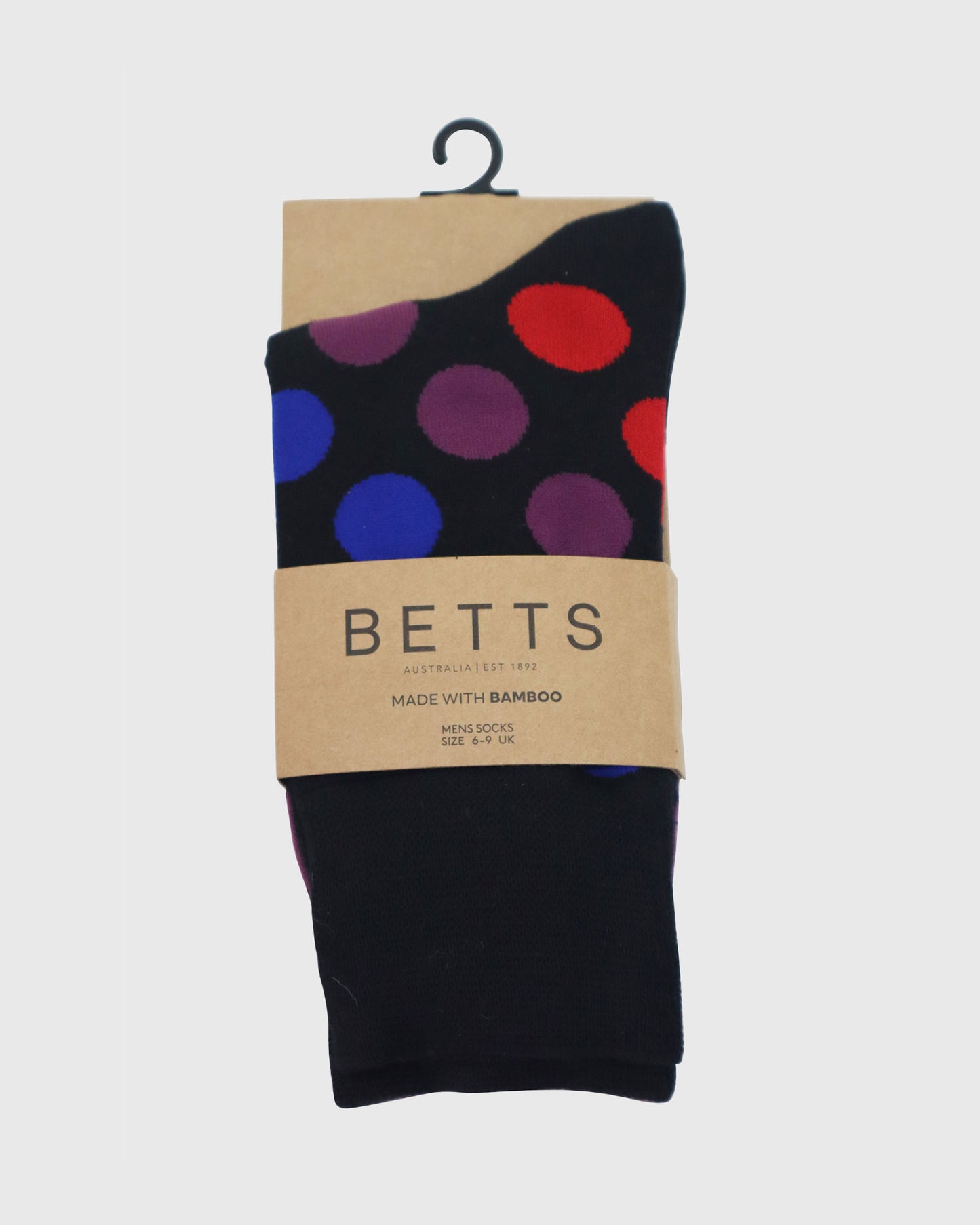 MENS BLACK MULTI BAMBOO SOCKS S/M