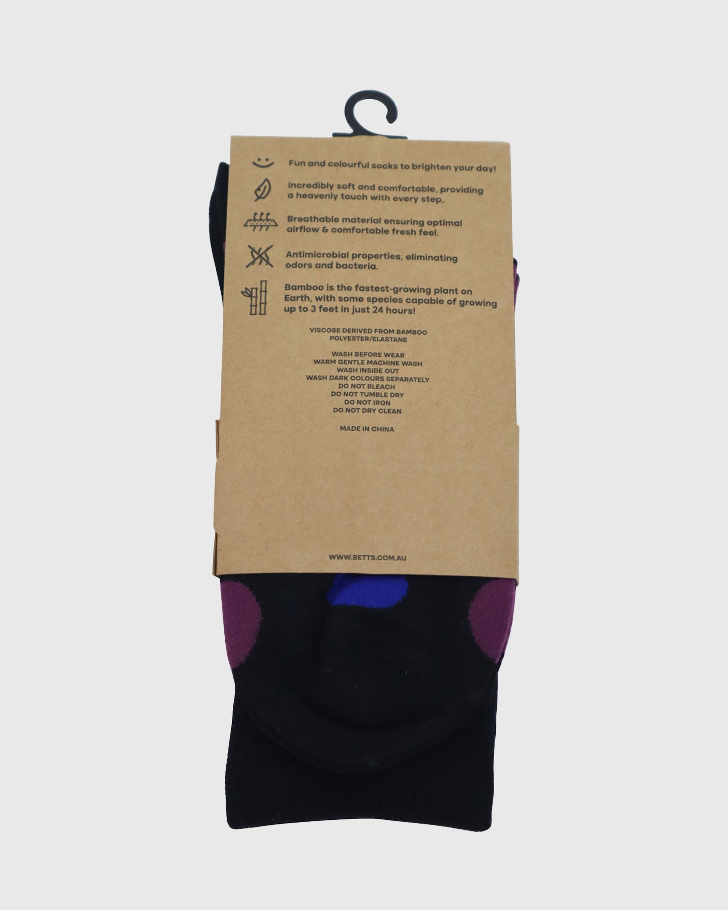 MENS BLACK MULTI BAMBOO SOCKS S/M
