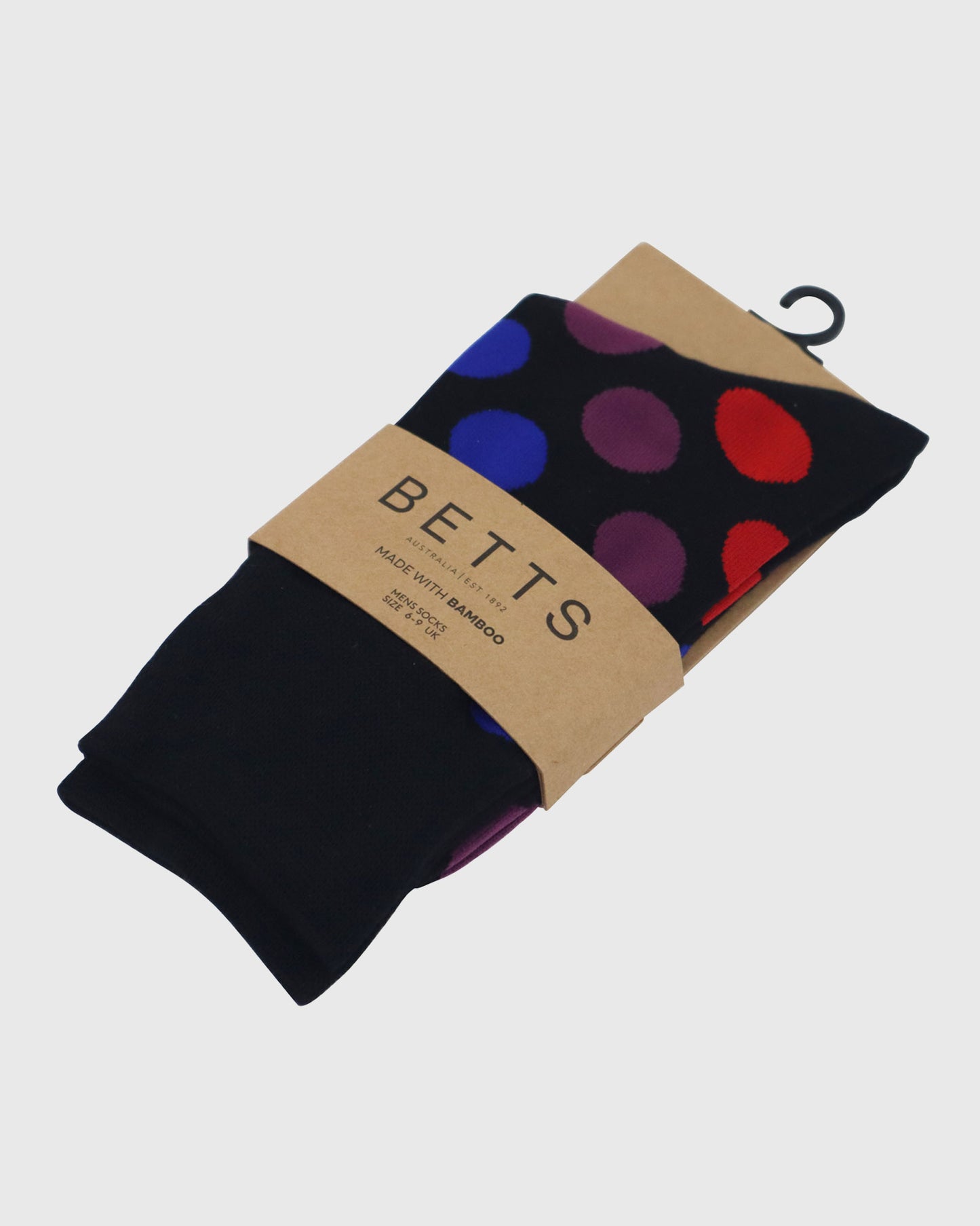 MENS BLACK MULTI BAMBOO SOCKS S/M