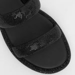 AMBER Diamante Embellished Flat Sandals