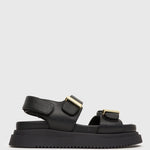 TREASURE Leather Flatform Sandals