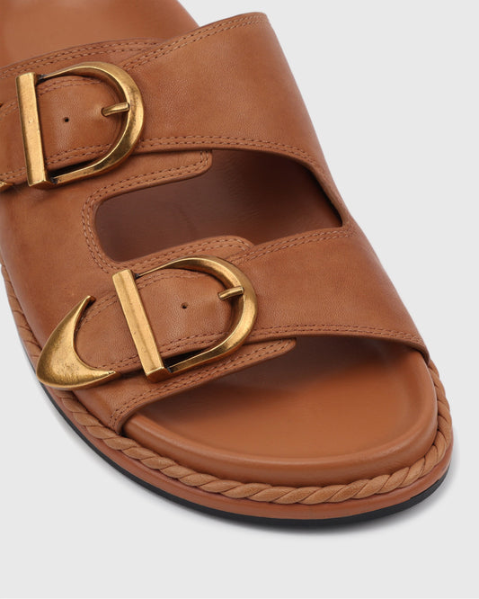 ZADIE Leather Buckle Slides