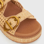 PRE-ORDER VACAY Raffia Platform Slide Sandals