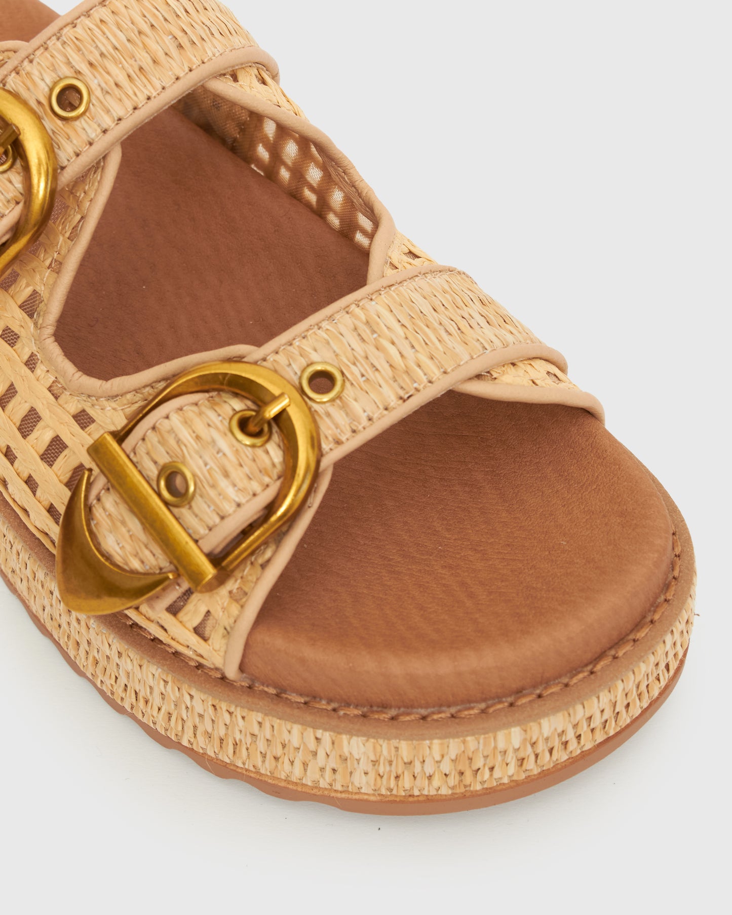 PRE-ORDER VACAY Raffia Platform Slide Sandals