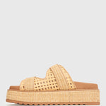 PRE-ORDER VACAY Raffia Platform Slide Sandals