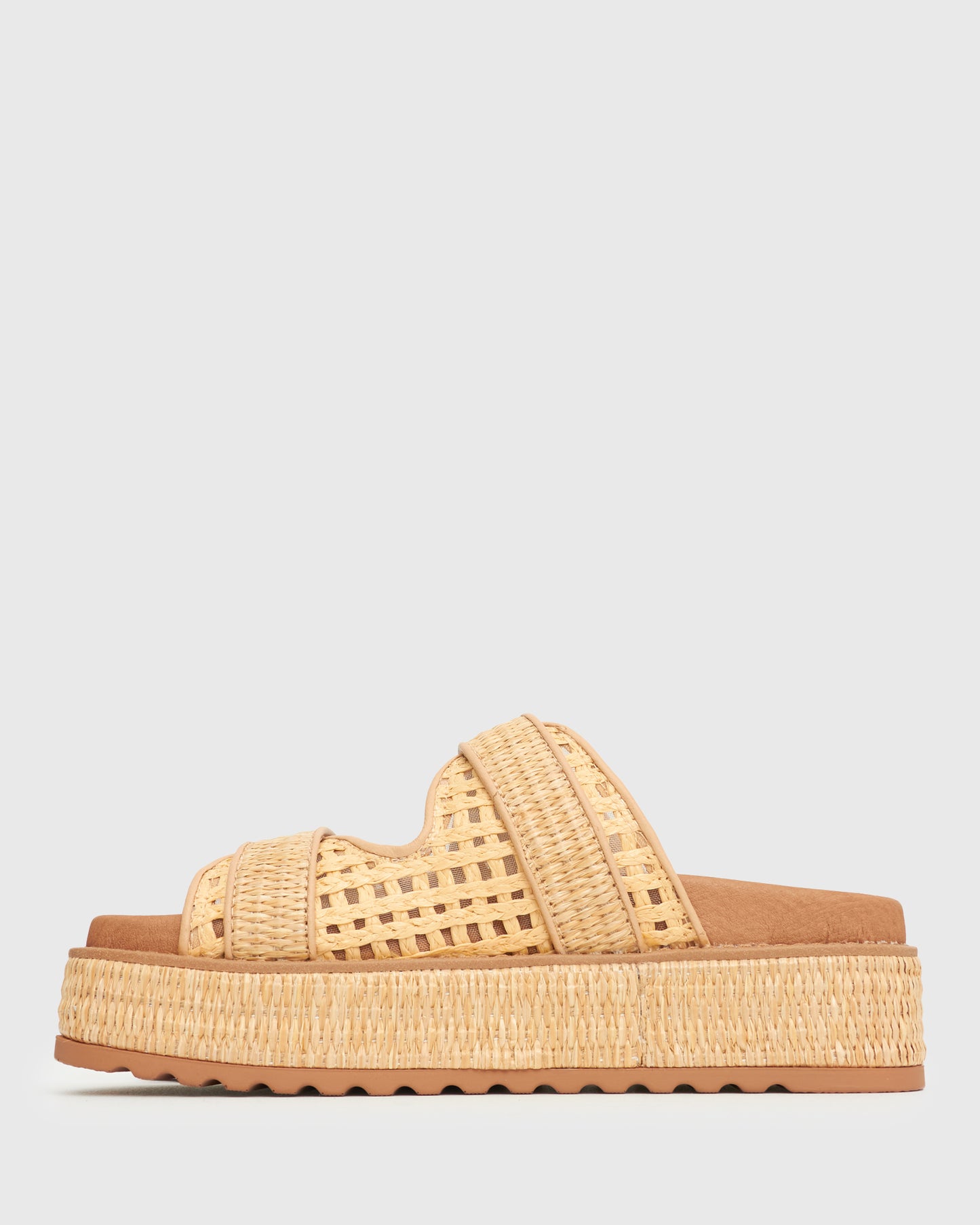 PRE-ORDER VACAY Raffia Platform Slide Sandals