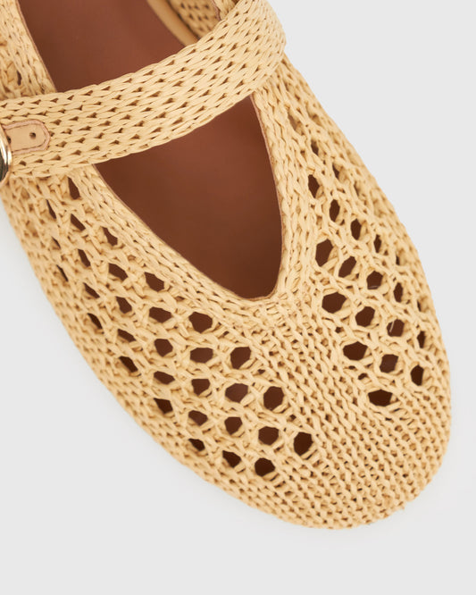 PRE-ORDER ALANA Raffia Ballet Flats