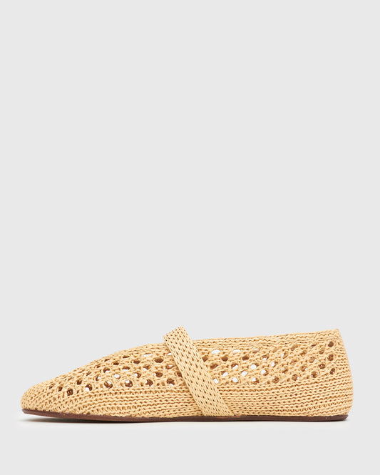 PRE-ORDER ALANA Raffia Ballet Flats