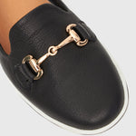 PRE-ORDER GEORGINA Gold Trim Leather Loafers