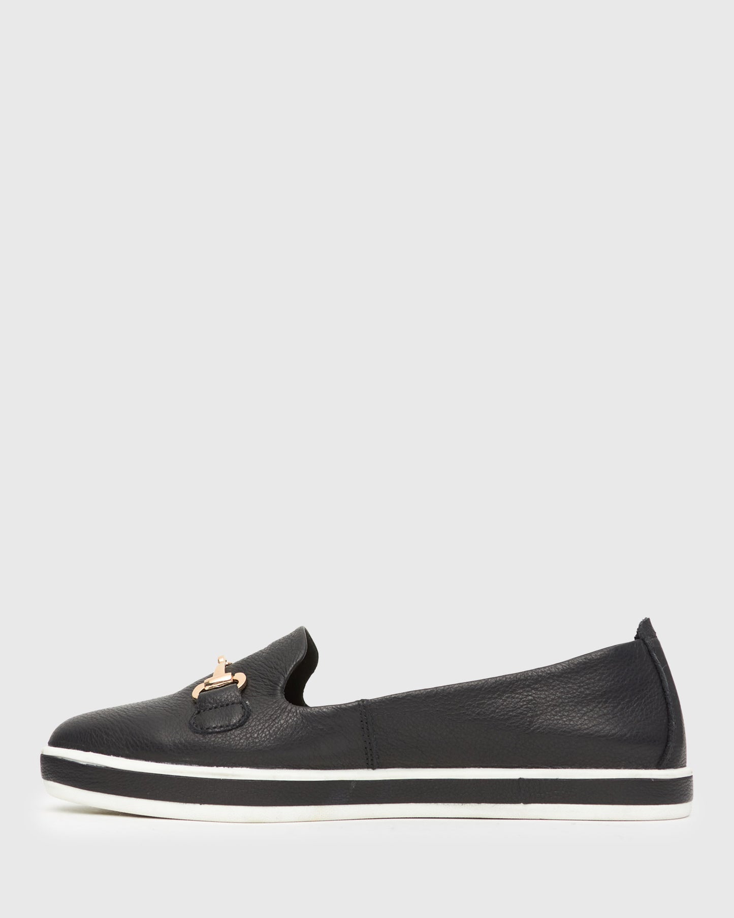 PRE-ORDER GEORGINA Gold Trim Leather Loafers