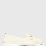 PRE-ORDER GEORGINA Gold Trim Leather Loafers