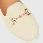 PRE-ORDER GEORGINA Gold Trim Leather Loafers