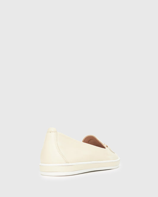 GEORGINA Gold Trim Leather Loafers