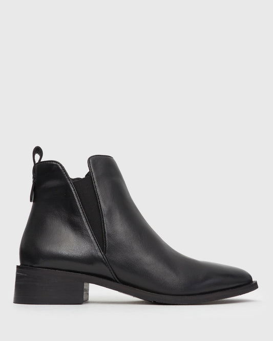 FAYE Leather Pointed Ankle Boots