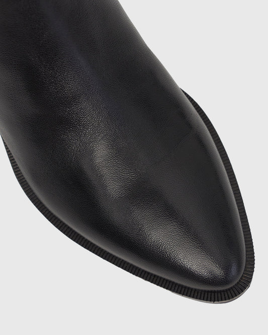 FAYE Leather Pointed Ankle Boots