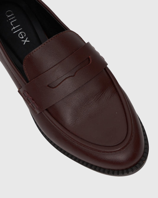 CASSIE Leather Penny Loafers