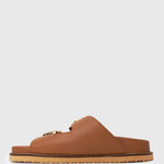 Wider Fit HUSH Leather Buckle Slides