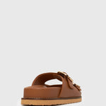 Wider Fit HUSH Leather Buckle Slides