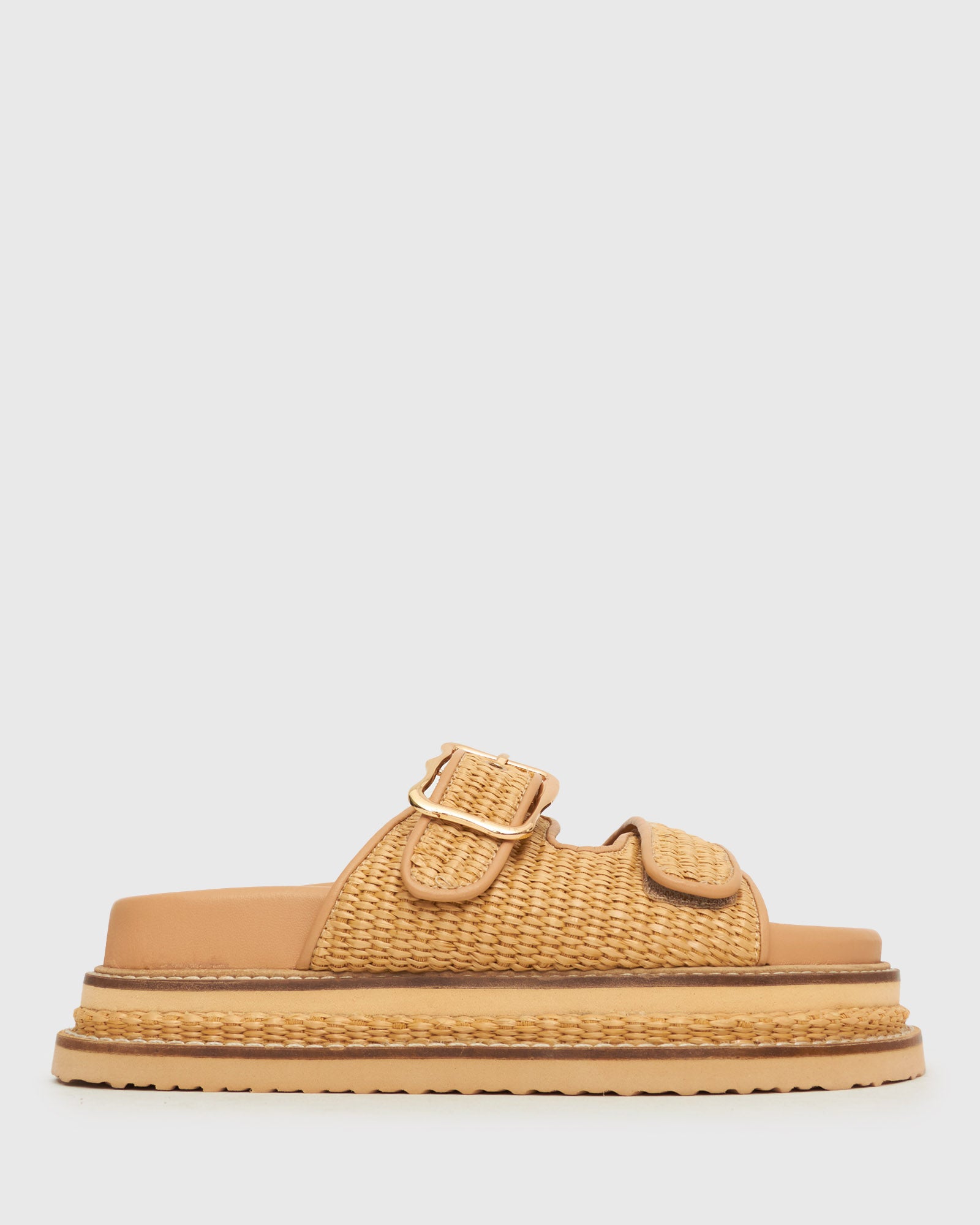 betts HAZE Leather Buckle Flatform Slides