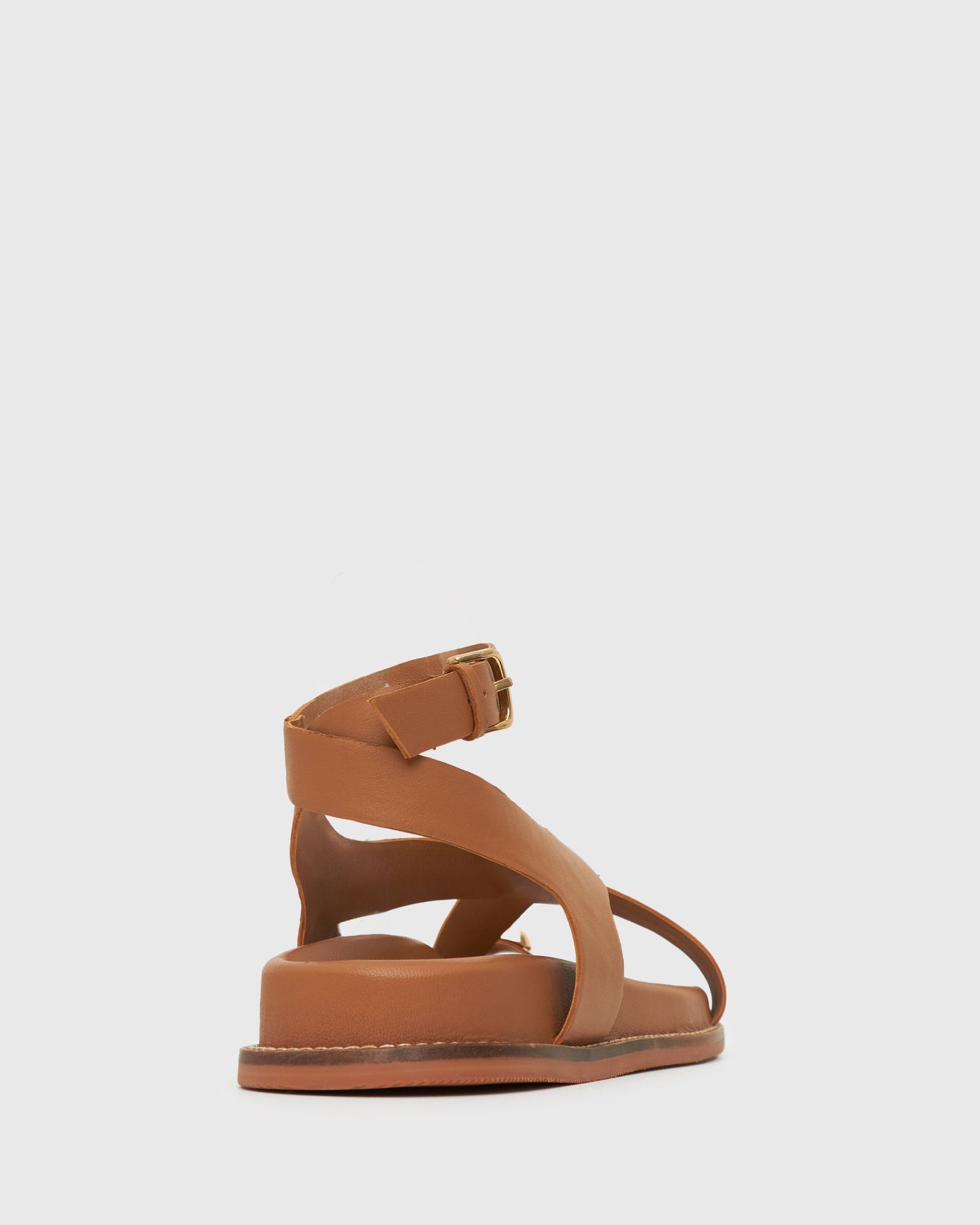 MALIBU Leather Crossover Ankle-Strap Sandals