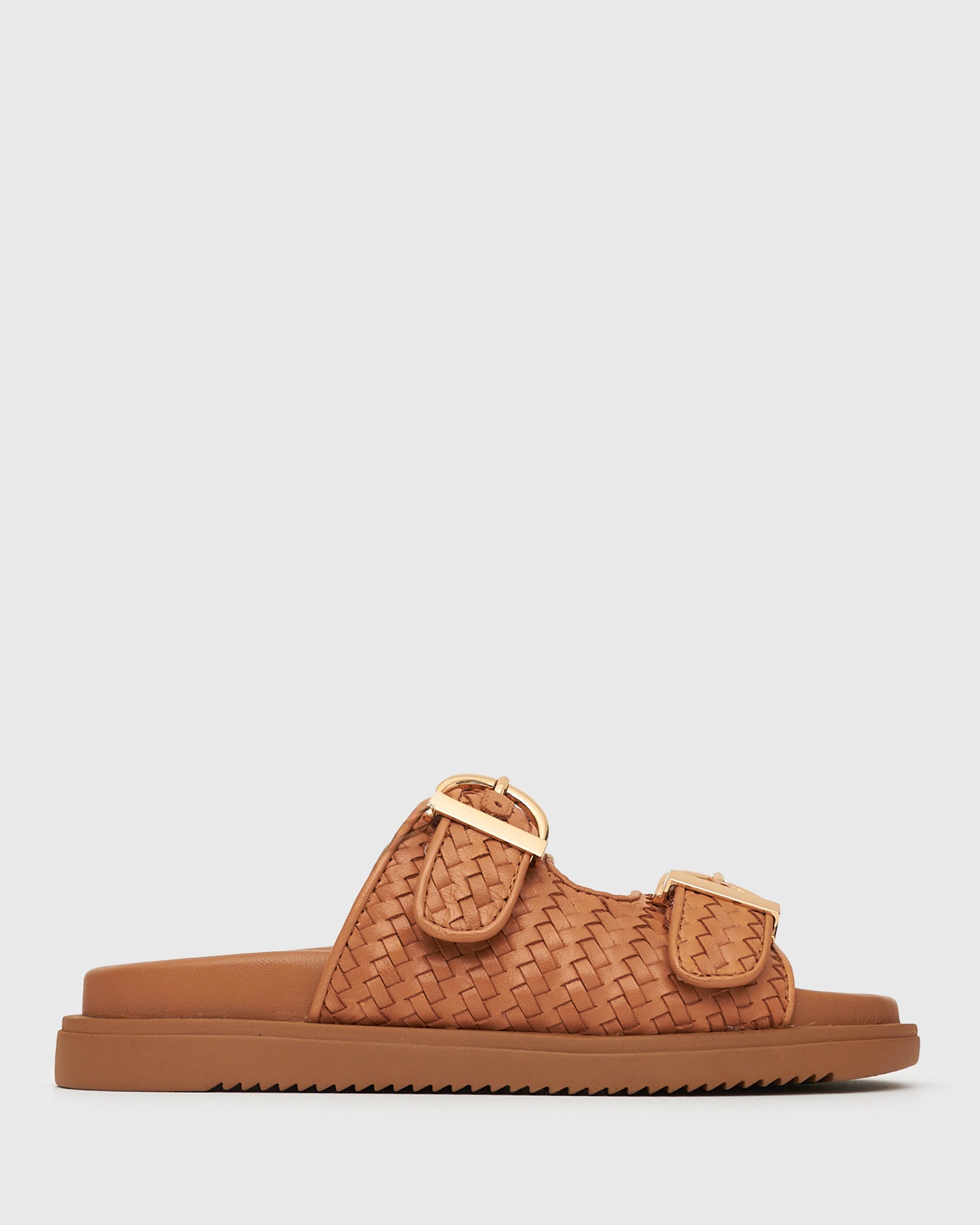 betts PRE-ORDER ASTAR Leather Woven Strap Footbed Slides