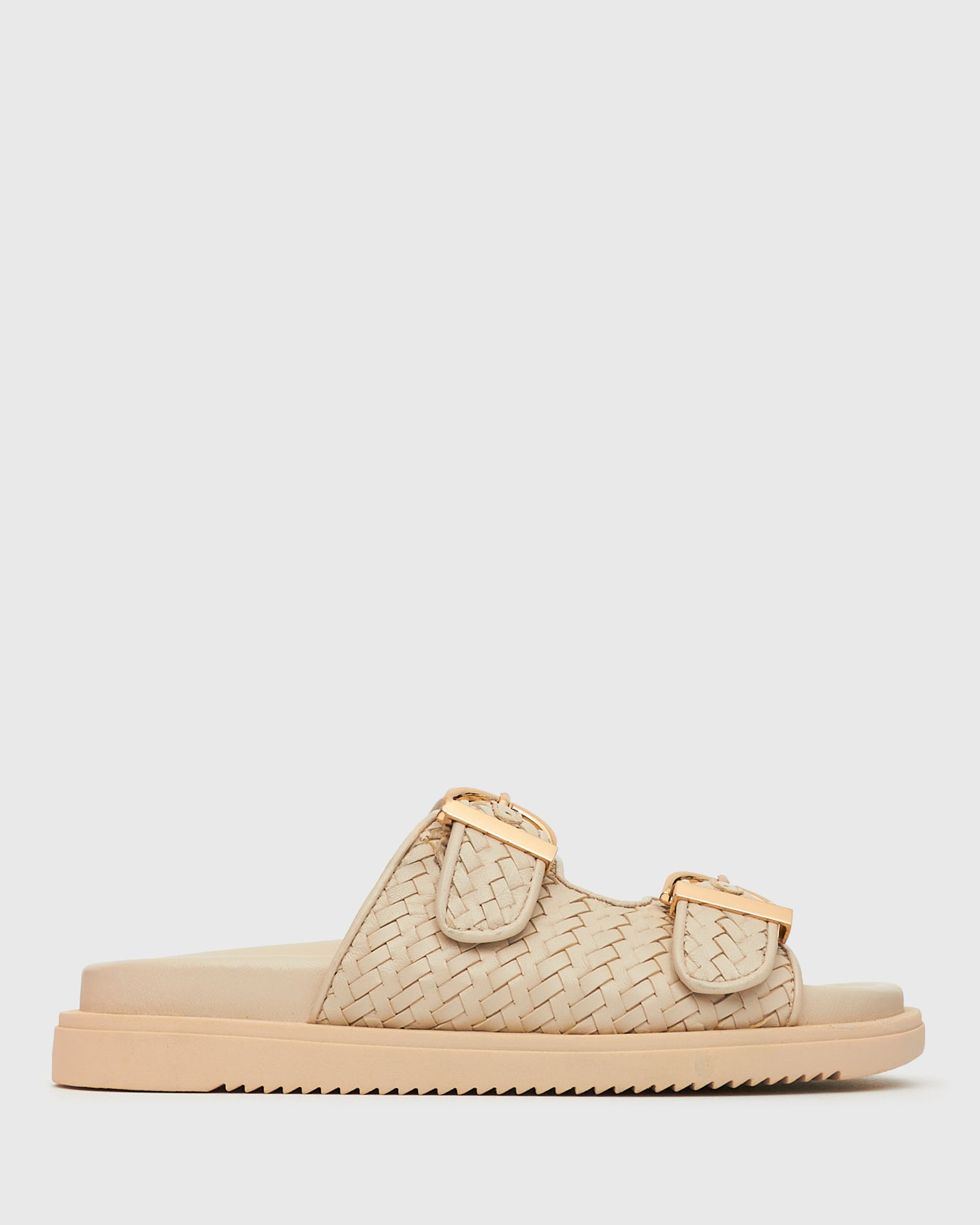 betts PRE-ORDER ASTAR Leather Woven Strap Footbed Slides
