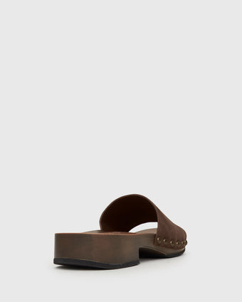 CLARA Suede Leather Clogs