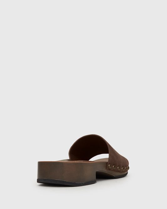 CLARA Suede Leather Clogs