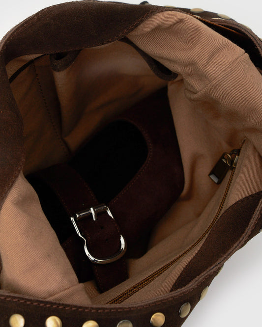 FREYA-S Suede Leather Stud Bag