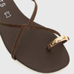 PRE-ORDER MANTRA Leather Flat Strappy Sandals