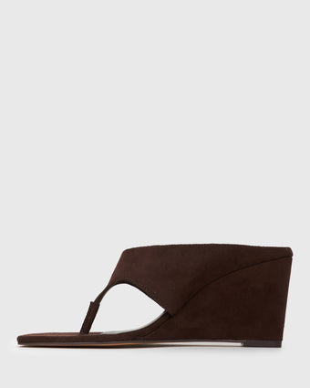 PRE-ORDER SELENE Square Toe Wedge Sandals