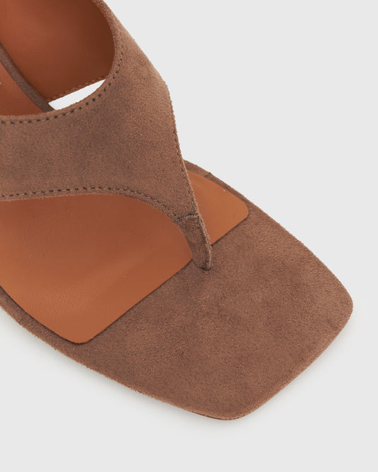 SELENE Square Toe Wedge Sandals