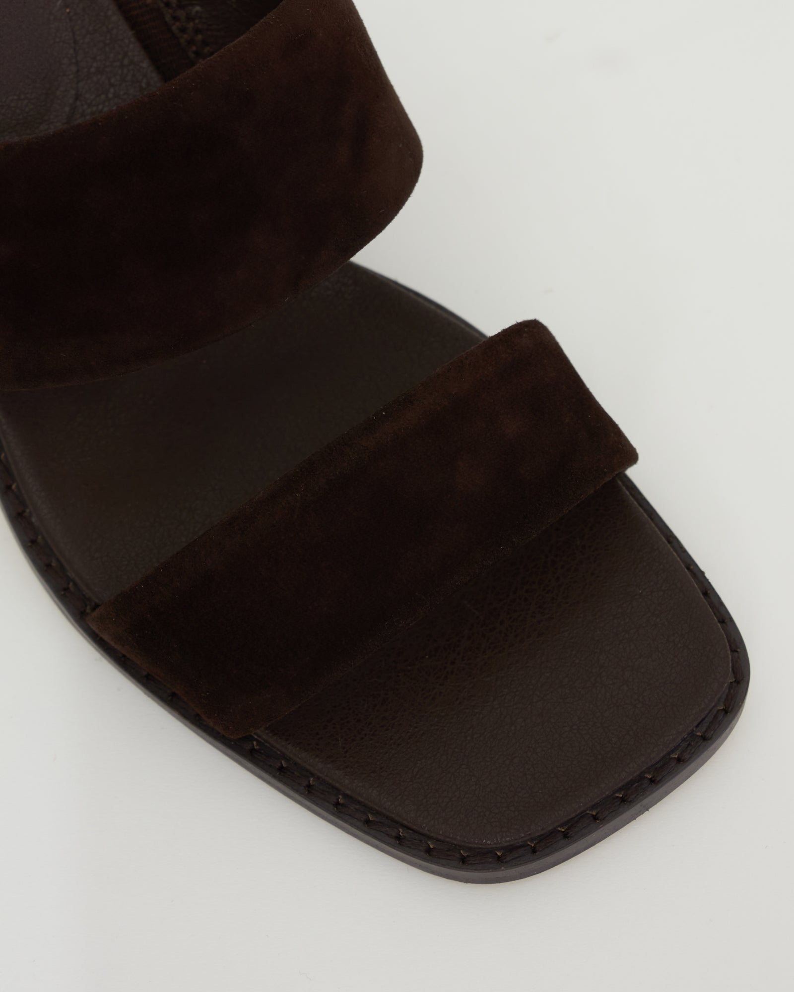 PRINCE Suede Leather Block Heel Mules