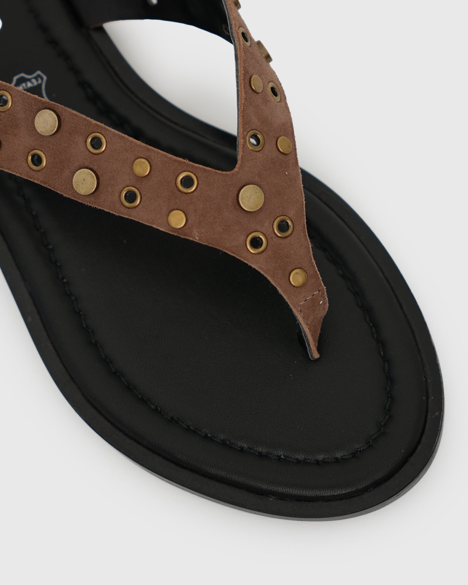 NINJA Studded Leather Thong Sandals