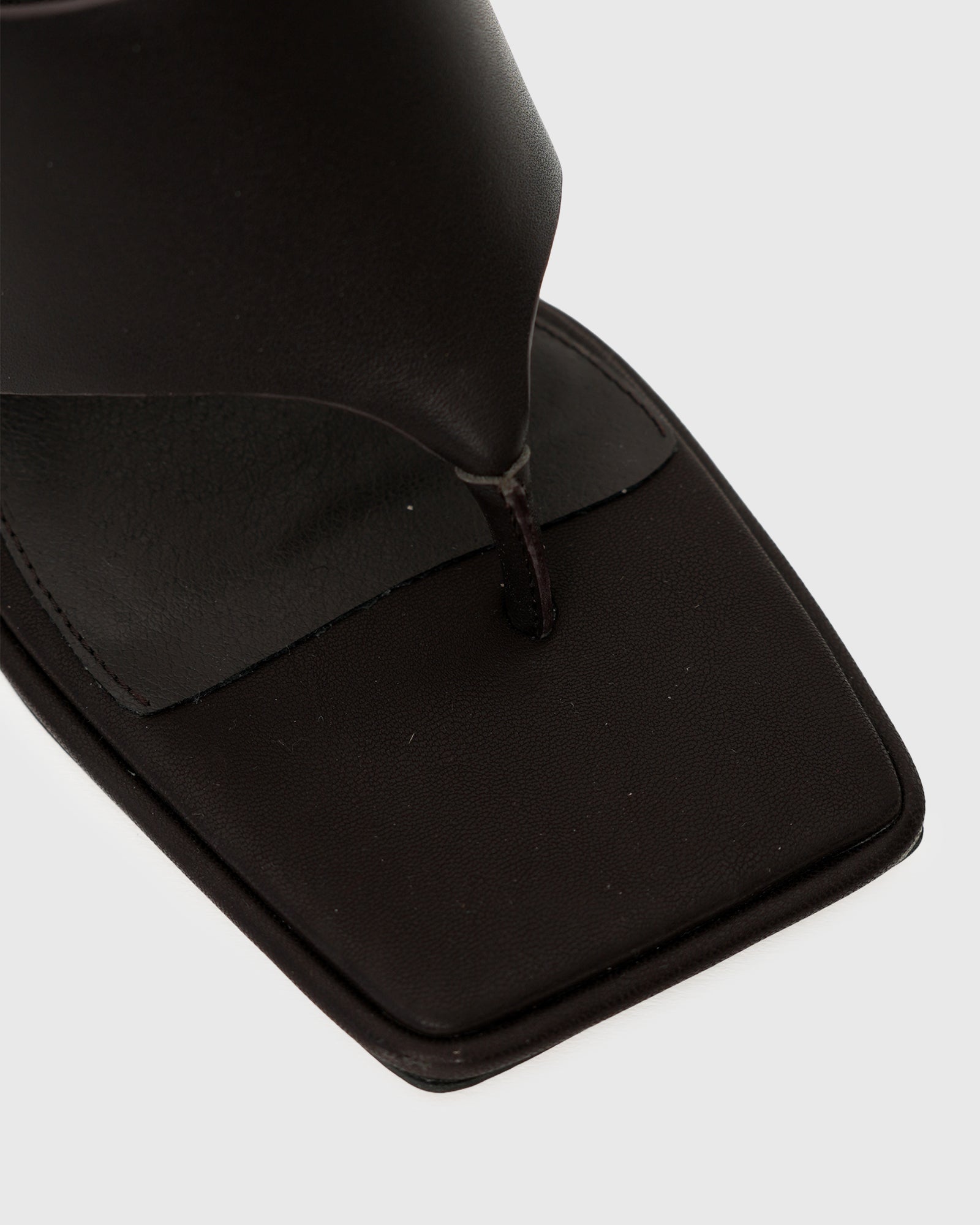 PRE-ORDER ELLIE Leather Thong High Block Heels