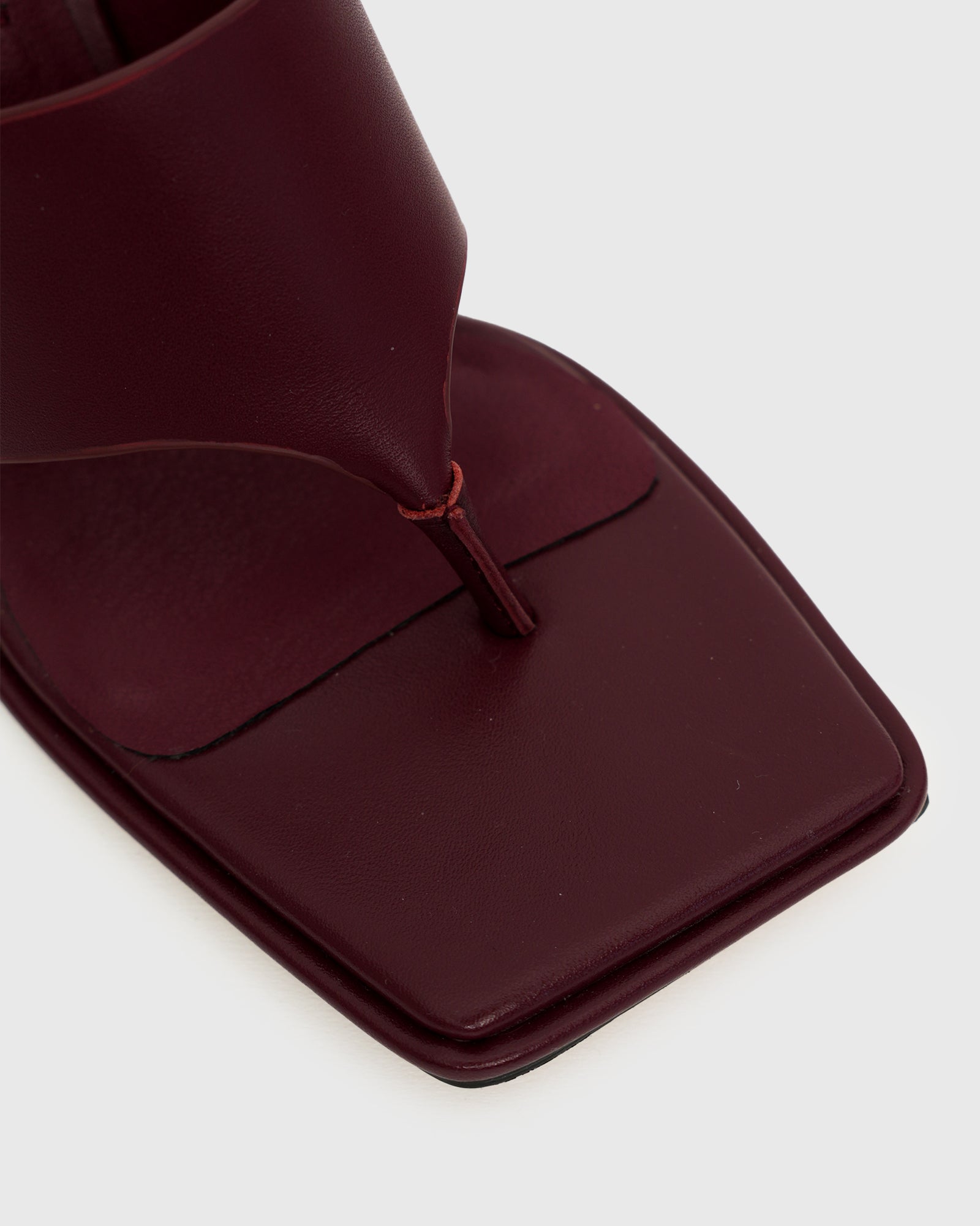 PRE-ORDER ELLIE Leather Thong High Block Heels