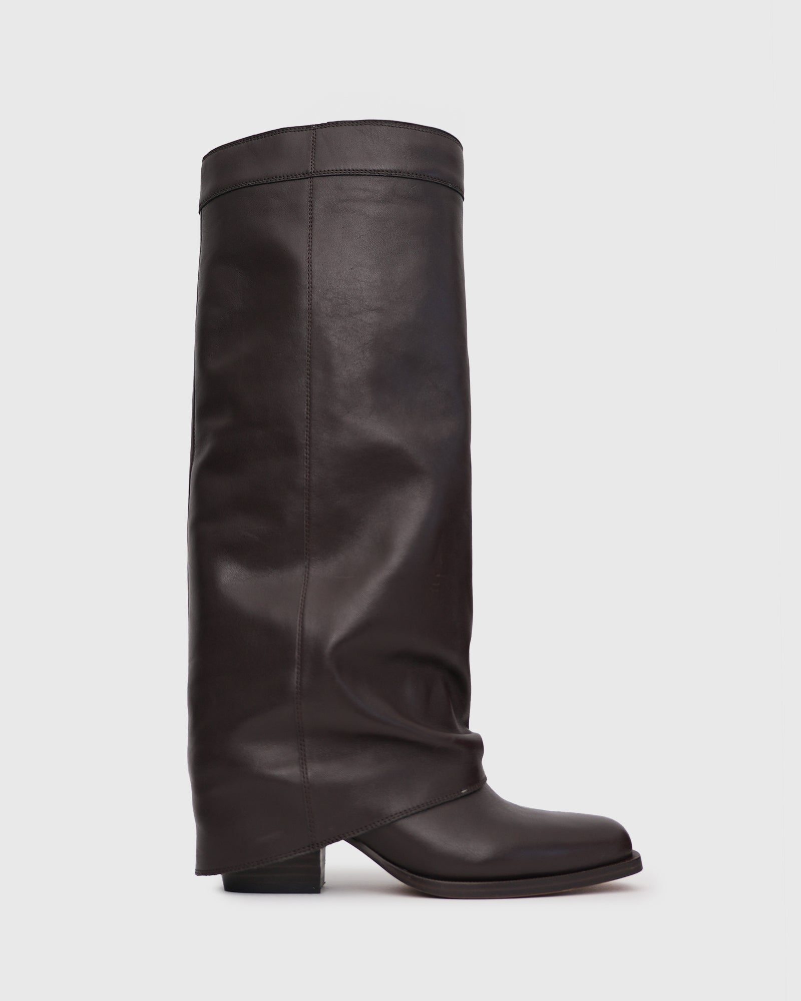 PRE-ORDER WINNIE Leather Cuffed Knee Boots