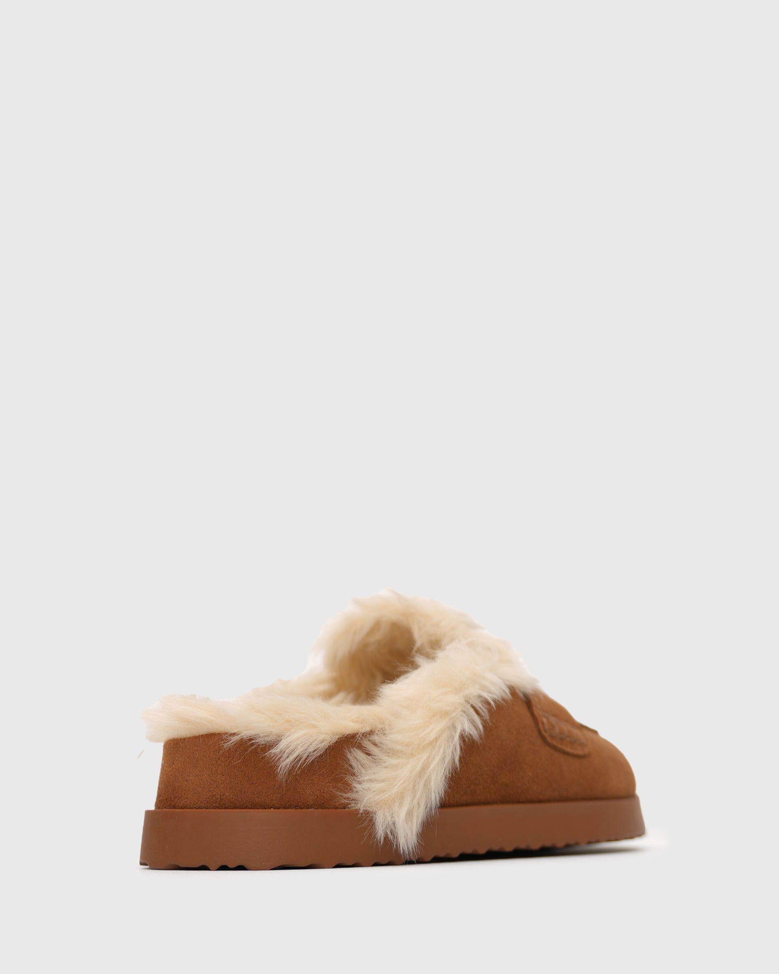 TOBY Suede Leather Fur-Lined Mules