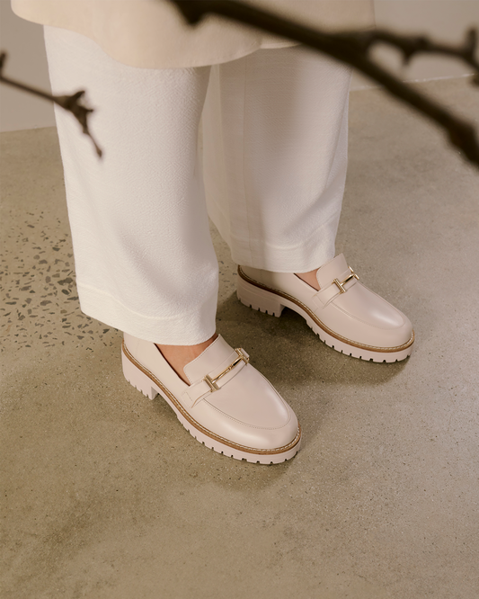 AGATHA Leather Heeled Loafers