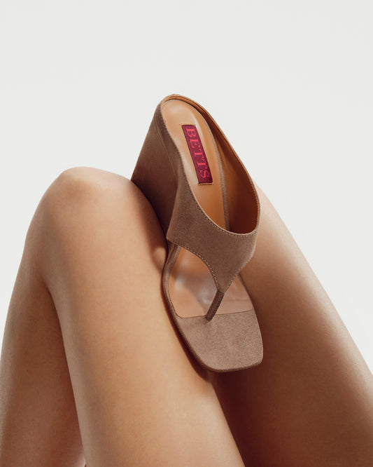 SELENE Square Toe Wedge Sandals