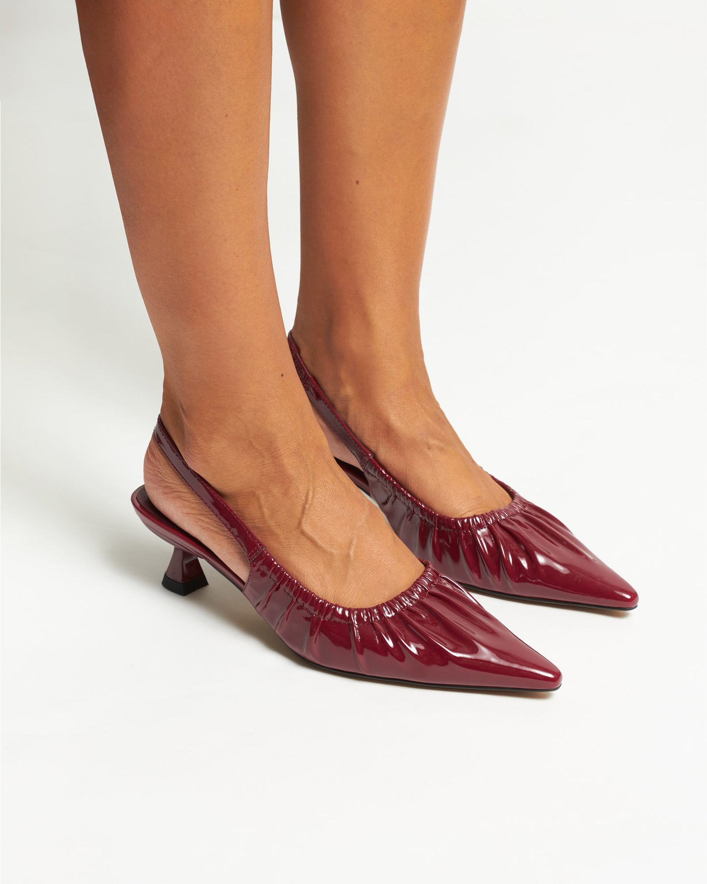 DIVINE Ruched Slingback Pumps