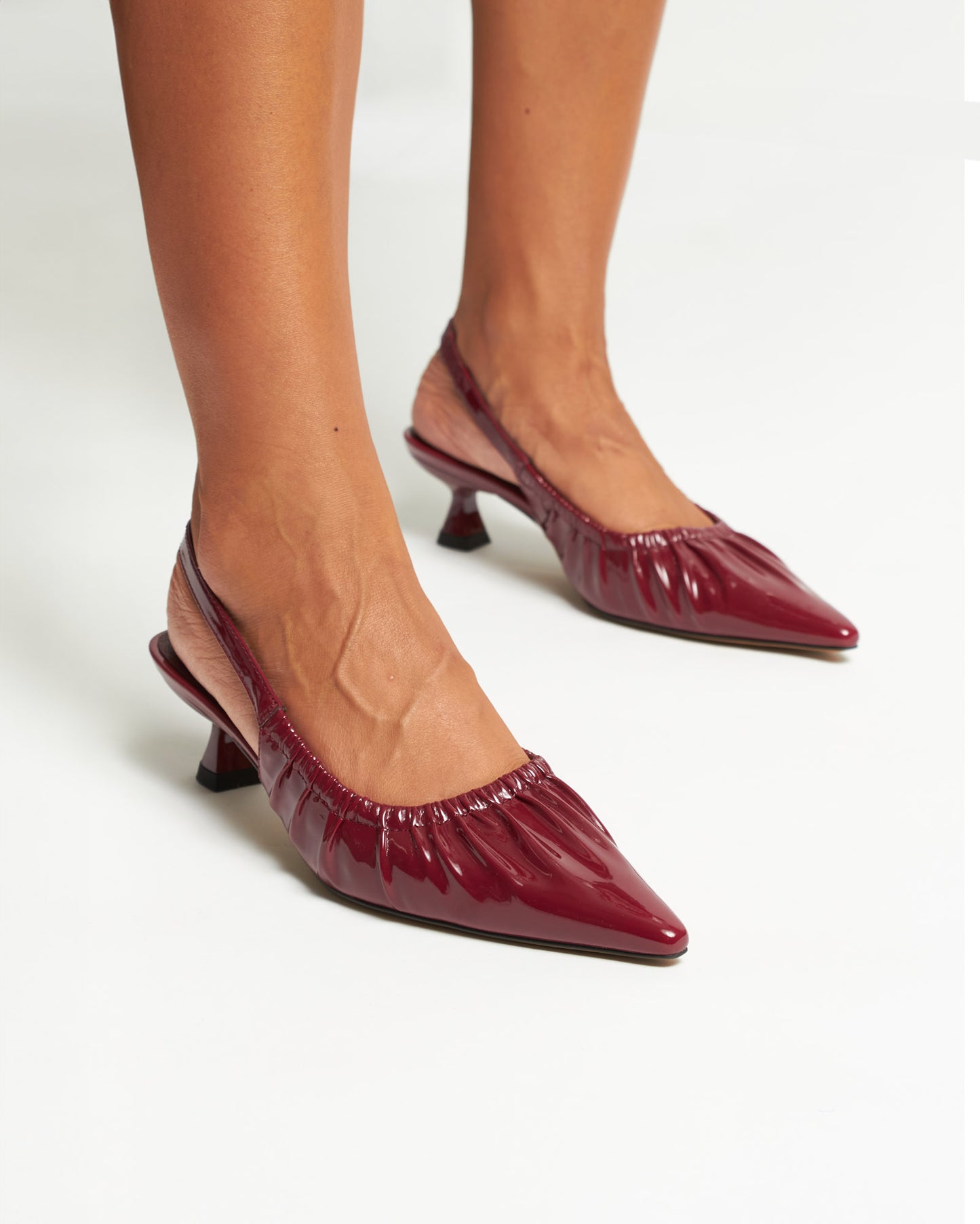 DIVINE Ruched Slingback Pumps