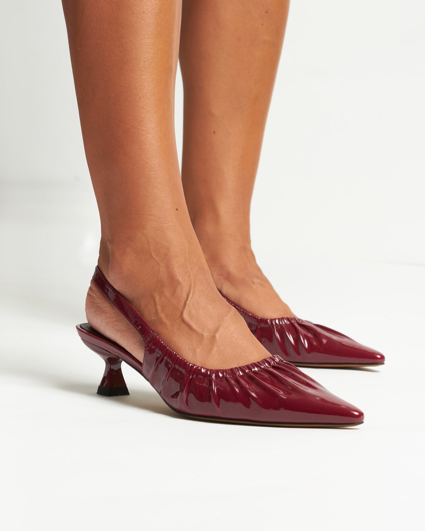DIVINE Ruched Slingback Pumps