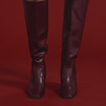 FRENCHIE Block Heeled Knee Boots