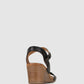 PERL Leather Wedge Sandals